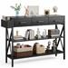 Gizoon Console Table with 3 Drawers, Entryway Sofa Table with 3 Tier Storage Shelves