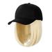 Stiwee Christmas Home Decoration Special Sale Wig Hat Baseball Cap Wigs For Women Black Hat With Bob Hair Extensions Attached Synthetic Hairpieces Short Wig Adjustable Caps 8 in