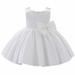 2DXuixsh Toddler Girl Clothes Summer Girls Bowknot Dress for Kids Baby Wedding Bridesmaid Birthday Party Pageant Formal Dresses Toddler First Baptism Christening Gown Girls Night Dress White Size 90