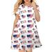 2DXuixsh Girls Summer Dresses Kids Toddler Baby Girls Spring Summer Short Sleeve Active Fashion Daily Indoor Outdoor Independence Day Princess Dress Peach Little Girl Dress White Size 120
