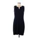 Talbots Casual Dress - Mini Keyhole Sleeveless: Blue Print Dresses - Women's Size Medium Petite