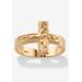 Women's Gold-Plated Sterling Silver Horizontal Crucifix Cross Ring by PalmBeach Jewelry in Gold (Size 7)