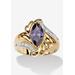 Women's 2.05 Tcw Marquise-Cut Simulated Purple Amethyst Cocktail Ring Gold-Plated by PalmBeach Jewelry in Purple (Size 6)