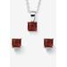 Women's Birthstone Jewelry Set In .925 Silver by PalmBeach Jewelry in January