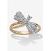 Women's Diamond Accent 18K Gold-Plated Sterling Silver Dragonfly Ring by PalmBeach Jewelry in Gold (Size 7)