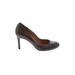 Ann Taylor Heels: Slip-on Stilleto Cocktail Brown Solid Shoes - Women's Size 7 1/2 - Round Toe