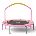 CLORIS 38''/40"/48'' Foldable Fitness Trampoline - Max Load 220lb/400 lb/450lb, Rebounder with Adjustable Foam Handle Indoor/Outdoor Fitness Body Exercise (38''Pink)