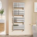 EMKE Chrome Towel Radiator Bathroom Heated Towel Rail, Flat Panel Towel Rail Radiator Versatile Wall/Floor Mounted Bathroom Radiators 1200 x 500 mm