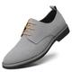 Men's Dress Oxford Shoes Classic Lace Up Casual Boat Leather Loafer Low-Top British Business Breathable Shoes（Grey,7 UK