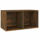 Homgoday Vinyl Record LP Storage Box Unit, Records Media Storage Display Shelf Organiser Unit Case, Cupboard Living Room Furniture Transport Box Smoked Oak 71x34x36 cm Engineered Wood