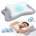 Cervical Pillow for Neck Pain Relief, Ergonomic Memory Foam Pillows with Cooling Pillow Case, Adjustable Orthopedic Bed Pillow for Sleeping, Contour Support Neck Pillow for Side Back Stomach Sleeper