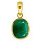 Tongari 13.25 Ratti 12.00 Carat Lab Certified Natural Emerald Loose Gemstone Panna Gold Plated Pendant Locket, One Size, Gemstone, Emerald