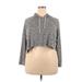 Mossimo Supply Co. Pullover Hoodie: Gray Print Tops - Women's Size 2X-Large