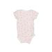 Gerber Short Sleeve Onesie: Pink Floral Motif Bottoms - Size 0-3 Month