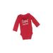 Just One You Made by Carter's Long Sleeve Onesie: Red Bottoms - Size Newborn
