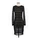 Divided by H&M Casual Dress - Sweater Dress: Black Stripes Dresses - Women's Size Small