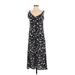 Billabong Casual Dress - Midi V Neck Sleeveless: Black Floral Dresses - Women's Size X-Small