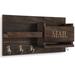 KJETHKEY Solid Wood Wall Organizer Wood/Solid Wood in Brown | 8.2 H x 16.5 W x 3.6 D in | Wayfair 899A420