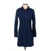 Old Navy Casual Dress - Mini Collared Long sleeves: Blue Print Dresses - Women's Size X-Small