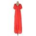 Splendid Casual Dress - A-Line V Neck Short sleeves: Red Print Dresses - New - Women's Size Small