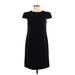 Anne Klein Casual Dress - Shift Crew Neck Short sleeves: Black Print Dresses - Women's Size 0