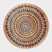 Blue/Orange 32 x 31 x 0.4 in Area Rug - Bungalow Rose Round Rathany Area Rug w/ Non-Slip Backing Metal | 32 H x 31 W x 0.4 D in | Wayfair