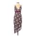 Bardot Cocktail Dress - Midi V Neck Sleeveless: Burgundy Dresses - Women's Size 2X-Small