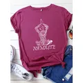 NAMASTE Yoga Women Print T Shirt Women Short Sleeve O Neck Loose Tshirt Summer Women Tee Shirt Tops