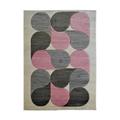 Tapis look seventies bubble gris rose 160x230