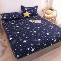 WOSTAR Elastic fitted sheet mattress protector cover romance star night print luxury double bed