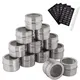 LMETJMA Magnetic Spice Jars Set With Spice Labels and Chalkboard Pen Stainless Steel Seasoning