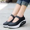 Große Größe Flache Plattform Schuhe Frau Frühling Sommer Damen Höhe Zunehmende Schuhe Frauen Casual Plattform Turnschuhe 35-42 WSH3298