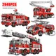 Simulation City Firefighter Rescue Engineering Vehicle Movable Building Block Fire Trucks Model Kit