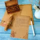 8Pcs Set Vintage Flower Design Kraft Brown Letter Paper Letterhead Letter Writing Paper Letter Pad