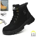 Waterproof Work & Safety Boots Men Leather Boots Indestructible Male Work Shoes Men Winter Boots