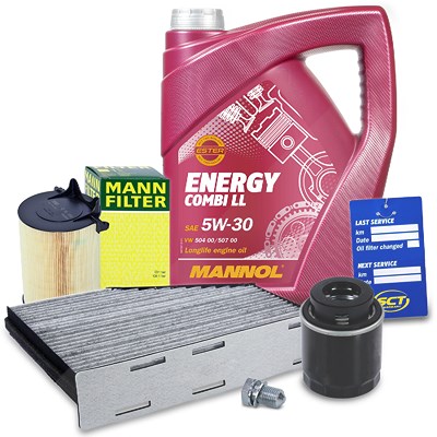 Atec Inspektionspaket Set A + 5l 5W-30 Motoröl [Hersteller-Nr. 40580918] für Audi, Seat, Skoda, VW