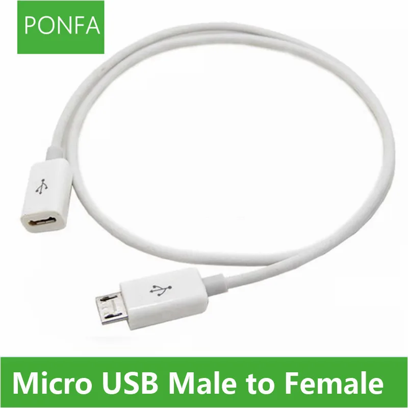 Micro-USB-5-poliges, vollständig verbundenes Stecker-zu-Buchse-Verlängerungs-Ladedatenkabel mit MHL-OTG-Funktion, Schwarz und Weiß, 0,1 m–2 m Image