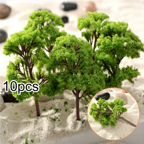 10 stücke Mini-Modell Bäume künstliche Miniatur Baum Landschaft Eisenbahn Dekoration Gebäude