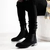Chelsea-Stiefel für Herren, schwarze Flock-Business-handgefertigte Herrenschuhe, Knöchel-Slip-on-Schuhe für Herren