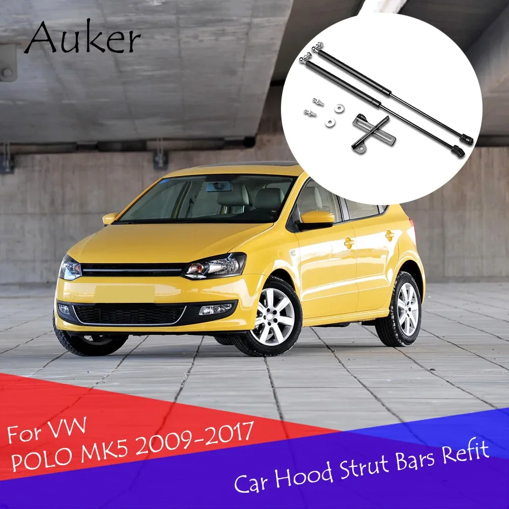 Auto Refit Cofano Cofano Molla A Gas Ammortizzatore Ascensore Puntone Barre Asta di Supporto Per VW Polo MK5 2010 2011 2012 2013 2014 2015 2016 2017 2018