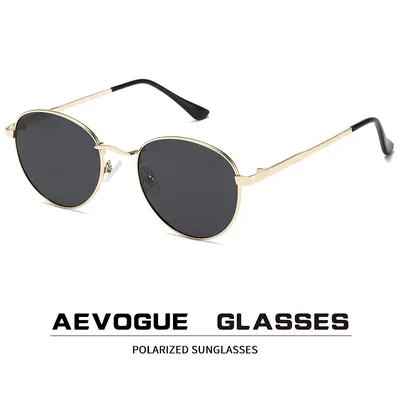 AEVOGUE occhiali da sole polarizzati donna occhiali moda uomo accessori Round Outdoor Metal Unisex