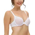 YBCG Lingerie di pizzo bianco solido vedere attraverso la maglia cava reggiseno da donna Plus Size