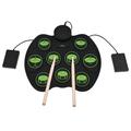 Btuty Digital Roll-Sensitive Electronic Drum Set: 9 Drum Pads 2 Foot Pedals - Perfect Practice Drum Kit for Kids Children Beginners (Speakers Not Included)