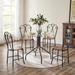 5Pieces Round Dining Table Set with Tempered Glass Table and 4 Chairs