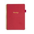 Agendas Planner Meeting Record Book Business Meeting Office Notebook Student Meeting Notebook Red