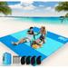 BASE CAMP Beach Blanket Sandproof Waterproof Beach Mat Extra Large 115 X115 for 2-8 Adults Lightweight Portable Durable Outdoor Picnic Mat blanket with 4 Sandbags 4 Stakes for Camping Travel Hiking