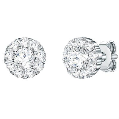 Lulu & Jane - Ohrstecker Messing verziert mit Kristallen von Swarovski® in Silber Ohrringe 1 ct Damen Image