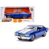 1970 Chevrolet Chevelle Stainless Steel Candy Stripes Bigtime Muscle 1 by 24 Diecast Model Car Blue & White