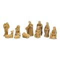 PRINxy 10PC Nativity Wooden Puzzle Statue Religious Manger Set with Home Decoration Resin Ornaments for Christmas Yellow