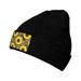 ZICANCN Sunflowers Leopard Background Knit Beanie Hat Winter Cap Soft Warm Classic Hats for Men Women Black